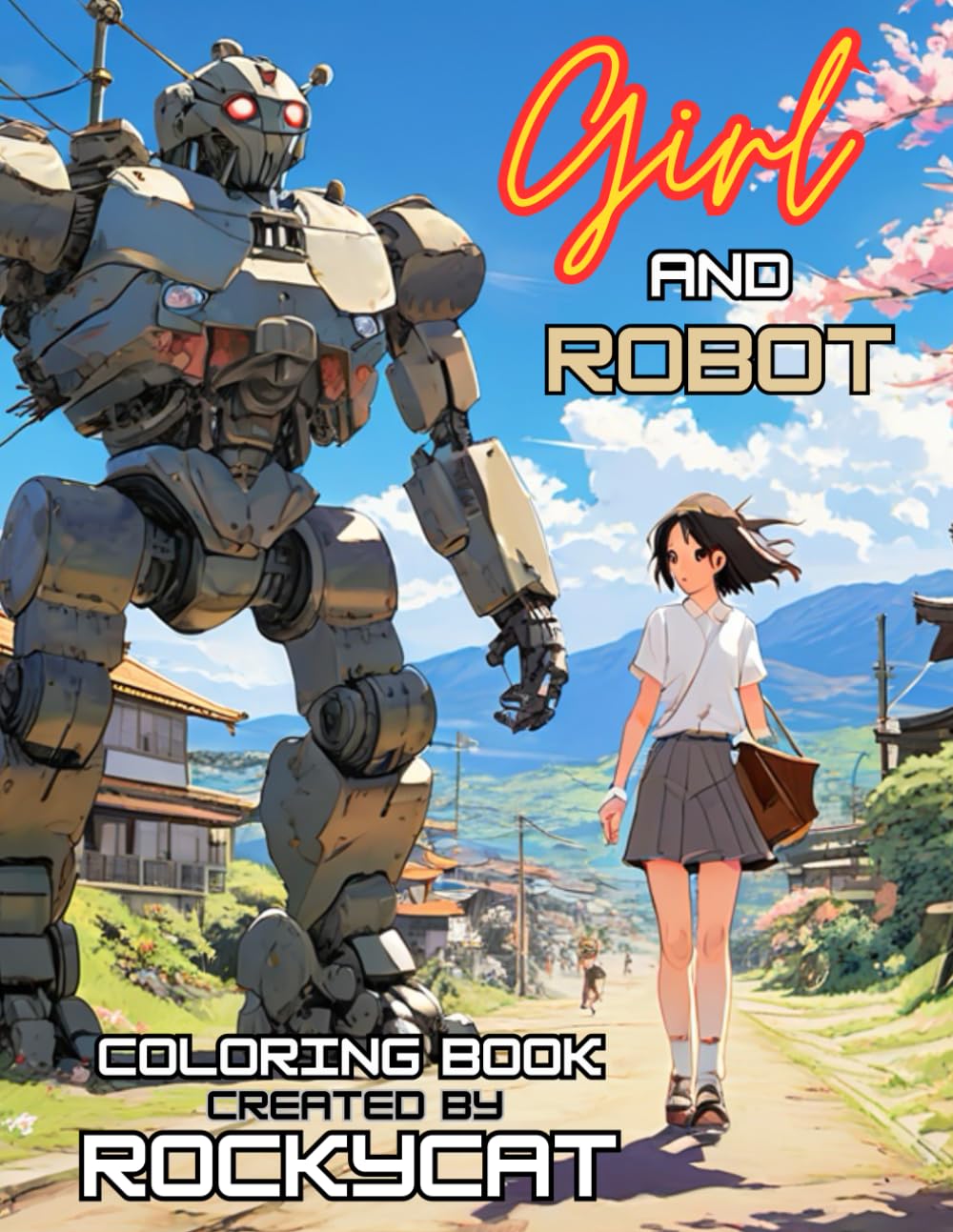 

Girl and Robot, A Manga Sci-fi Adventure Coloring Book for Adults and Teens (Independently published)