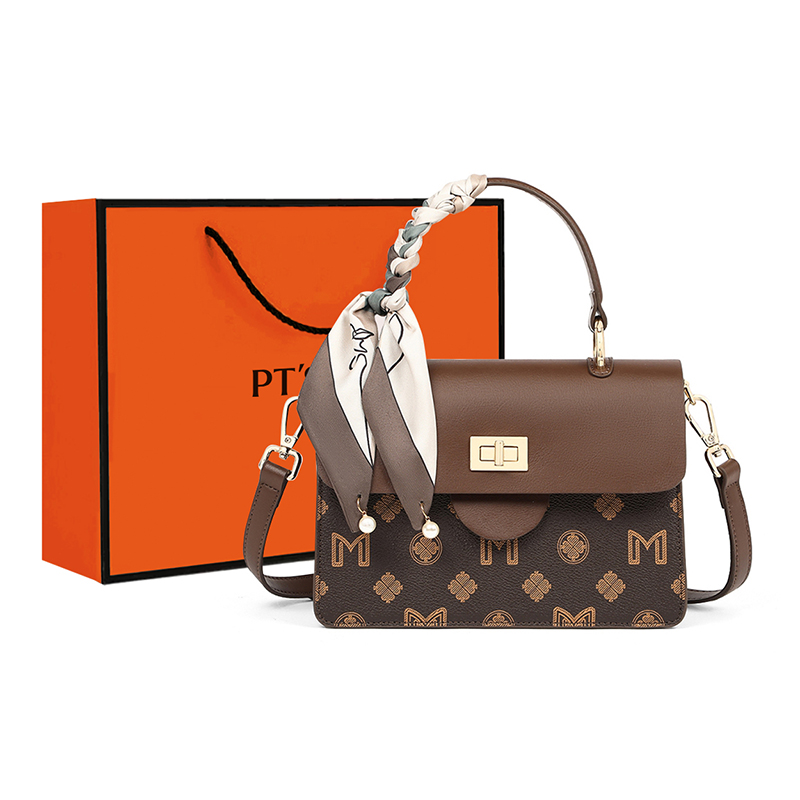 

PT'SON Синтетическая кожа маленькая квадратная сумка, Coffee