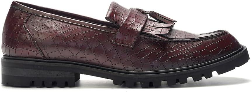 

Мужские кожаные лоферы с кисточками A. Veer Dante, Элегантные туфли без шнурков с тиснением под крокодила, Подошва с амортизацией и прочная резиновая подошва, Классические роскошные лоферы для работы, официальных мероприятий и вечернего выхода,...