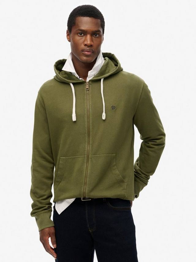 

Классическая незаменимая толстовка на молнии Superdry, цвет Beetle Green