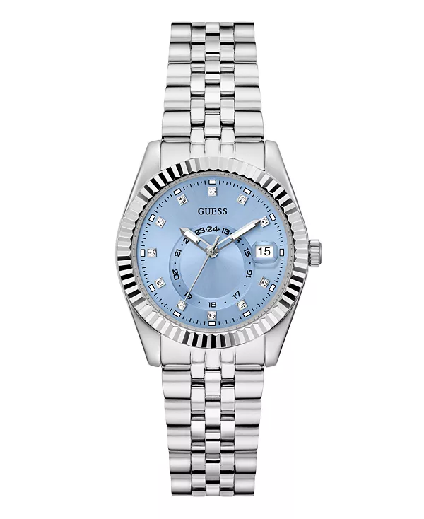 

Женские многофункциональные часы с календарем серебристого цвета, 34 мм Guess, silver