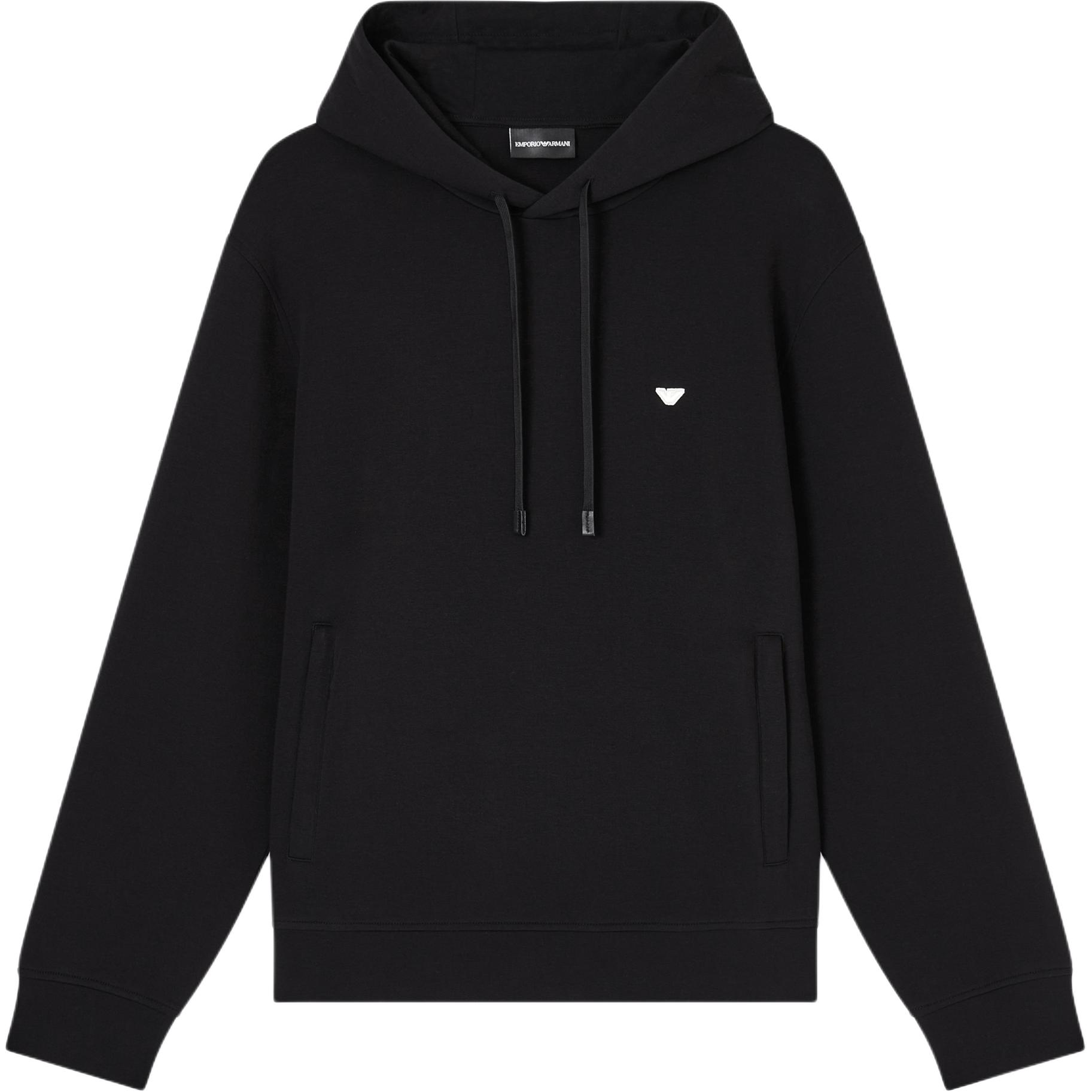 Худи с вышитым логотипом Emporio Armani, черный