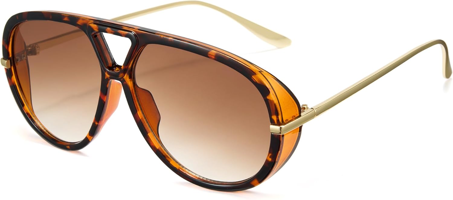 

Солнцезащитные очки Cyxus Aviator для женщин и мужчин, увеличенного размера, не спутываются, в стиле ретро 70-х, винтажные, модные, 1319, Frame:tortoise+lens:brown Gradient