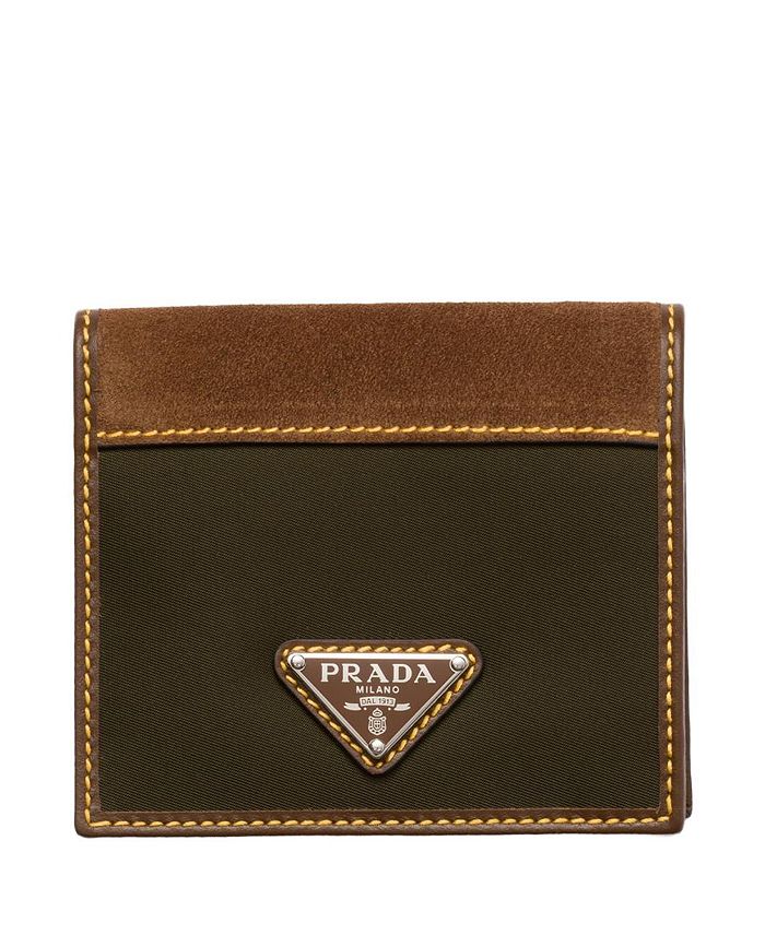 

Кошелёк из переработанного нейлона и кожи Prada, зеленый