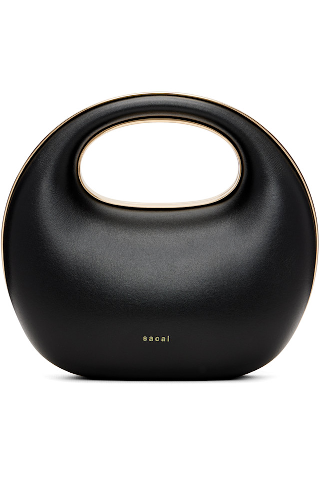 

Круглая кожаная сумка Sacai, черный