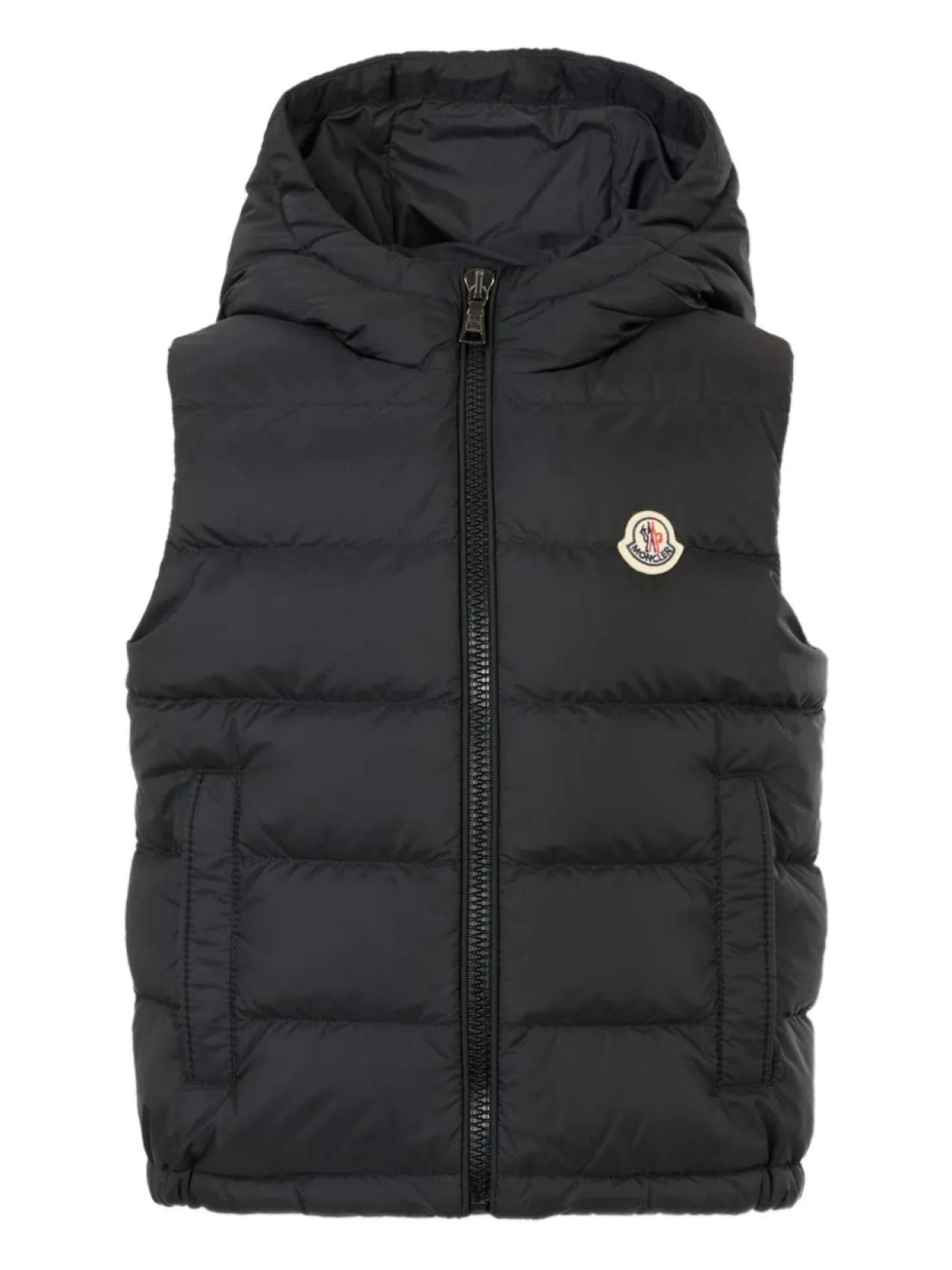 

Moncler Enfant стеганый жилет с капюшоном, черный