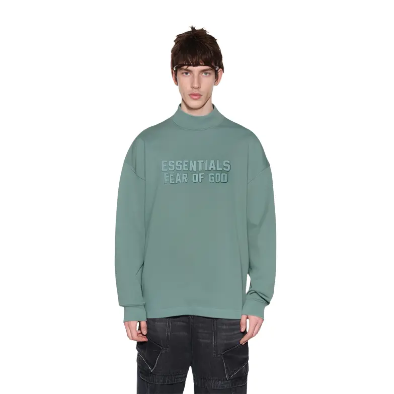 SS23 Толстовка мужская Shady Blue Fear Of God Essentials, цвет Haze Blue — фото 4
