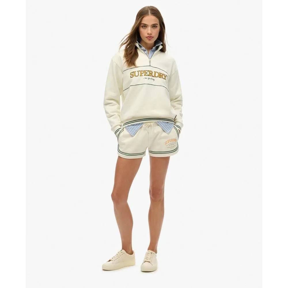 Толстовка Superdry Country Club Loose half zip, бежевый — фото 4