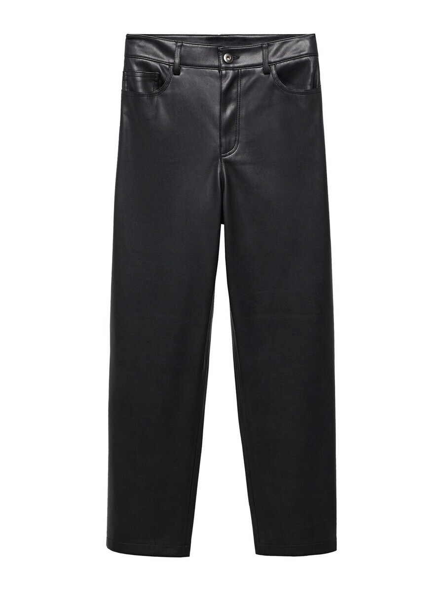 

Кожаные штаны MANGO Regular Pants Lille, черный
