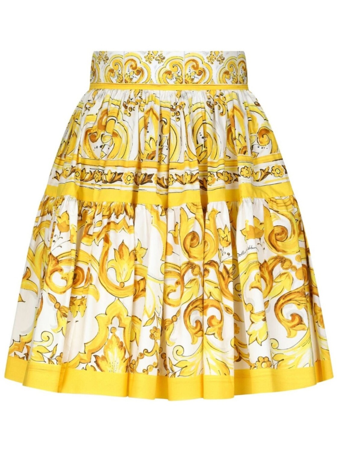 

Dolce & Gabbana юбка с принтом Majolica и складками, желтый