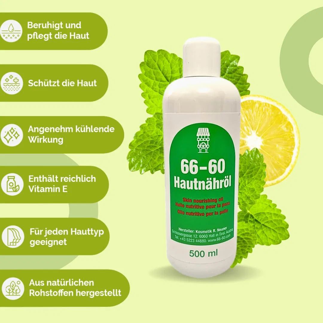 Масло для кожи 66-60 Skin Nutrition Oil с витамином E, 500 мл 4Betterdays.Com Naturlich Leben! — фото 2