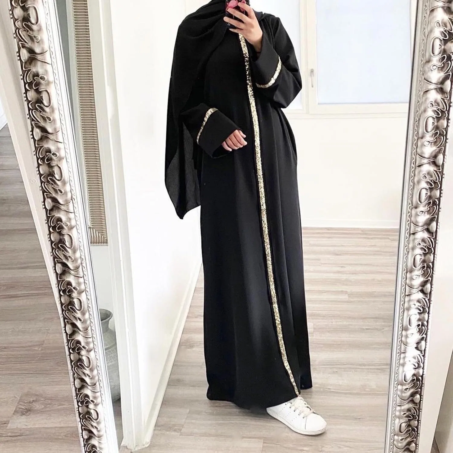 Мусульманские платья для женщин, цельные молитвенные наряды, длинные халаты, платья-макси с длинными рукавами, свободные комплекты исламской одежды — фото 2