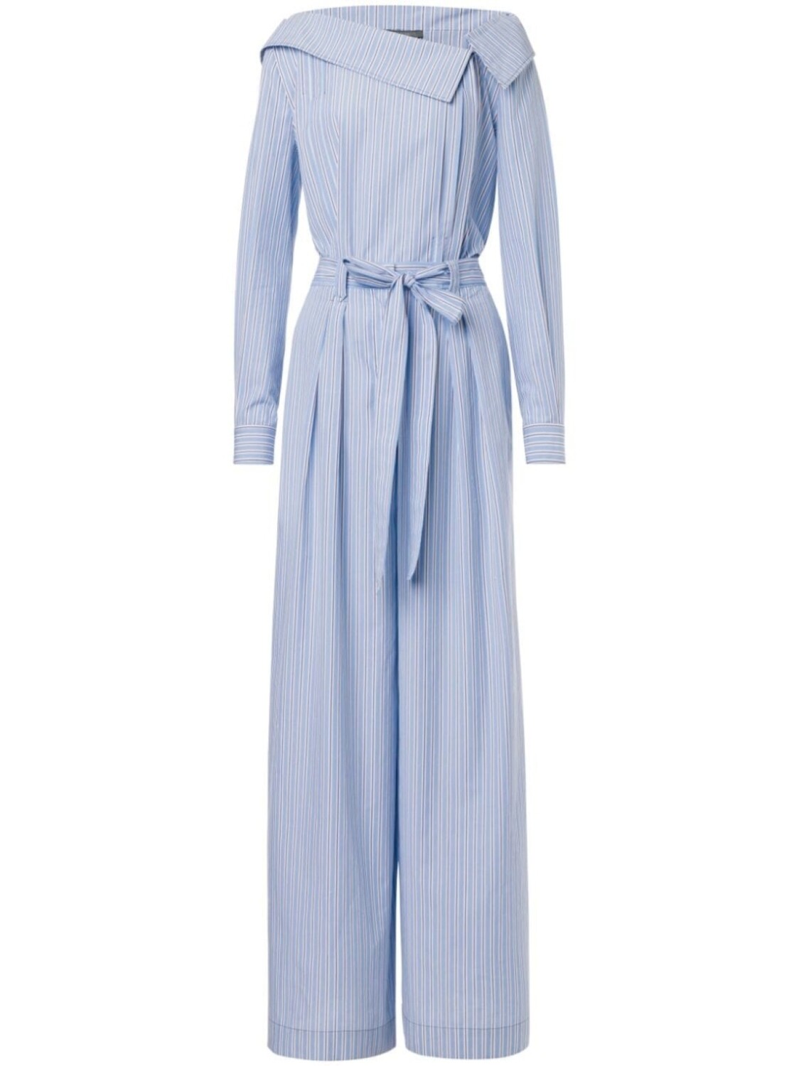

Поплиновый комбинезон в полоску Alberta Ferretti, синий