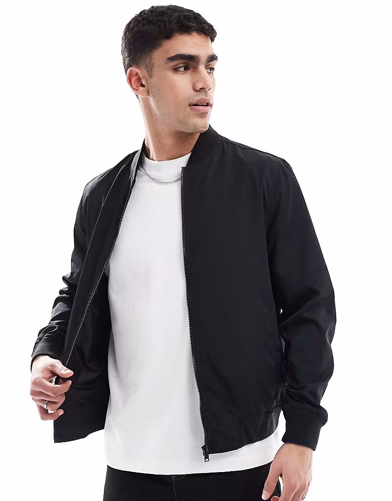 

Легкая куртка-бомбер ASOS DESIGN черного цвета