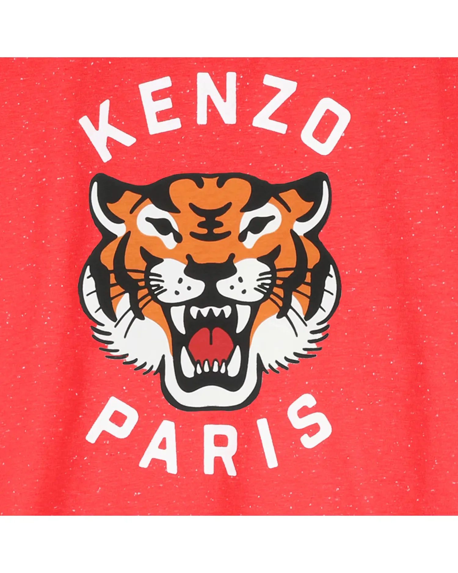 Детская унисекс футболка с коротким рукавом с животным принтом из хлопка Kenzo Kids, терракотово-красный — фото 2