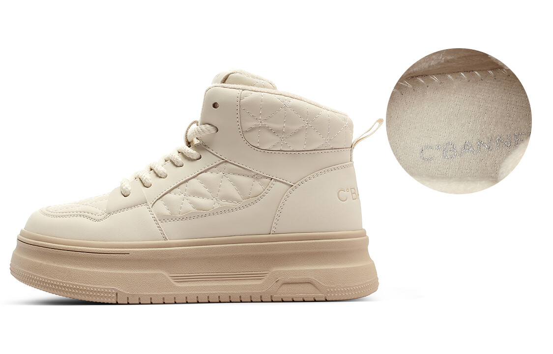 

Кроссовки C°BANNER Skateboarding Shoes Women's High-top Off White, бежевый