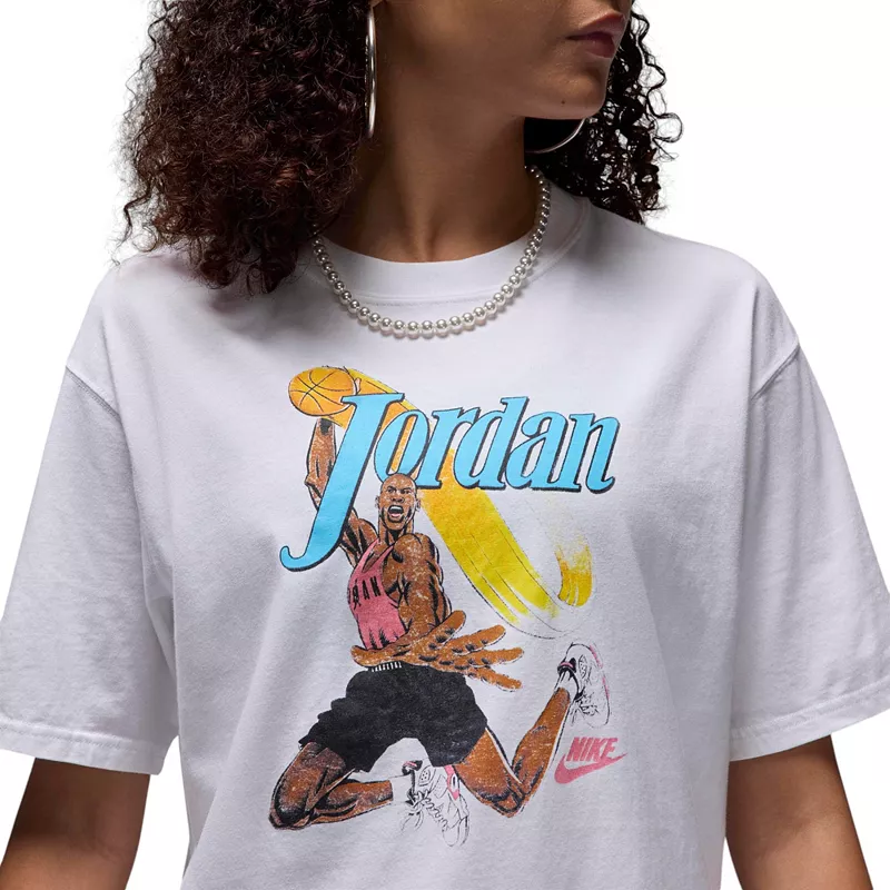 Женская футболка с рисунком подруги Jordan, белый — фото 4
