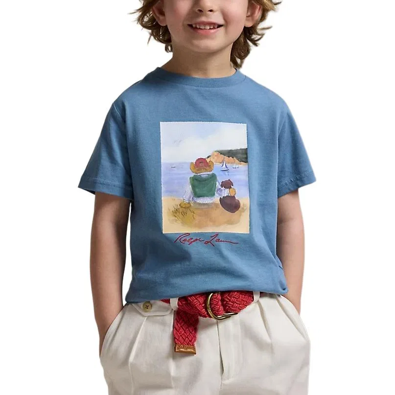 Футболка Polo Bear SS26 Kids' Polo Ralph Lauren, Blue — фото 4