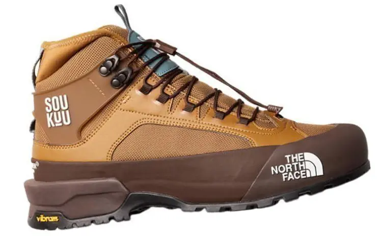 THE NORTH FACE SOUKUU серия амортизирующие противоскользящие и износостойкие высокие уличные кроссовки мужские коричневые, цвет Brown — фото 2