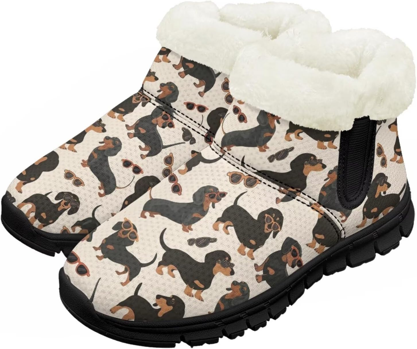 

Детские зимние сапоги для девочек, водонепроницаемые, противоскользящие, для холодной погоды, с искусственным мехом, походные ботинки Goronwyfloyd, Dachshunds