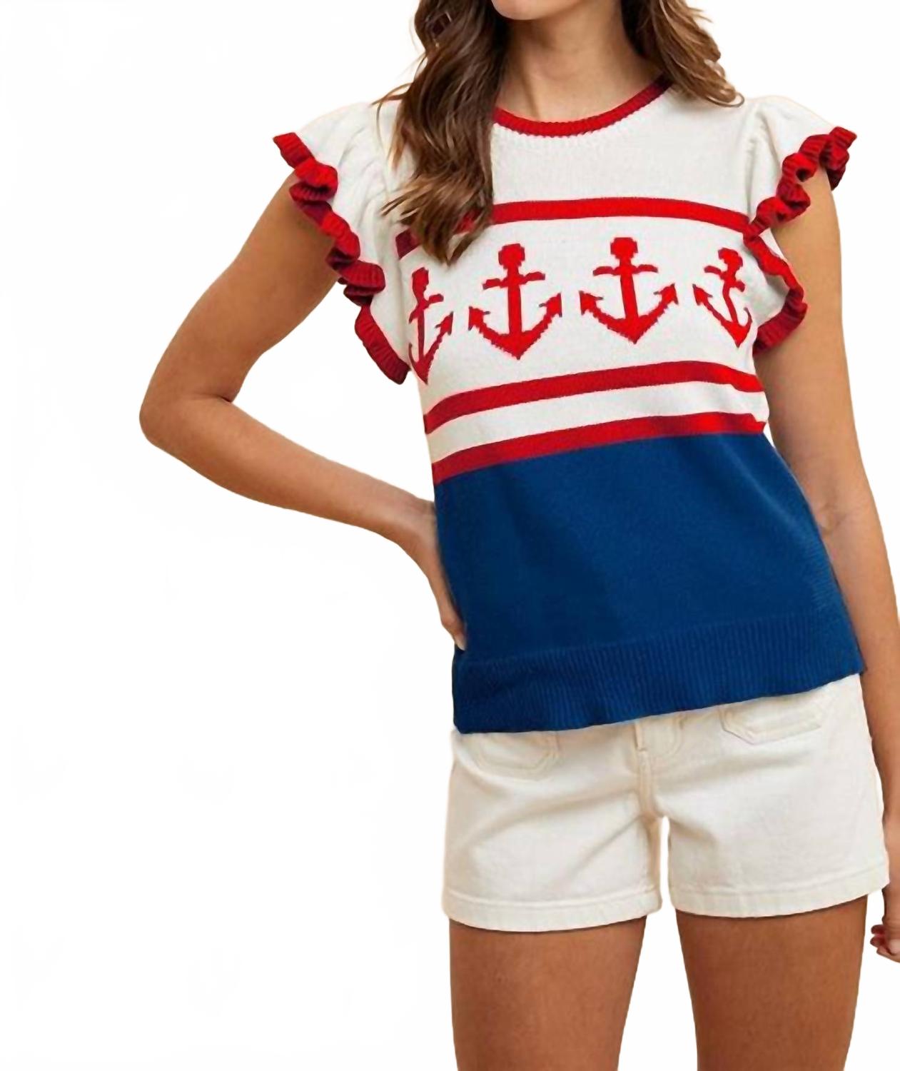 

Женский летний свитер The Anchors Away в красном цвете AnnieWear