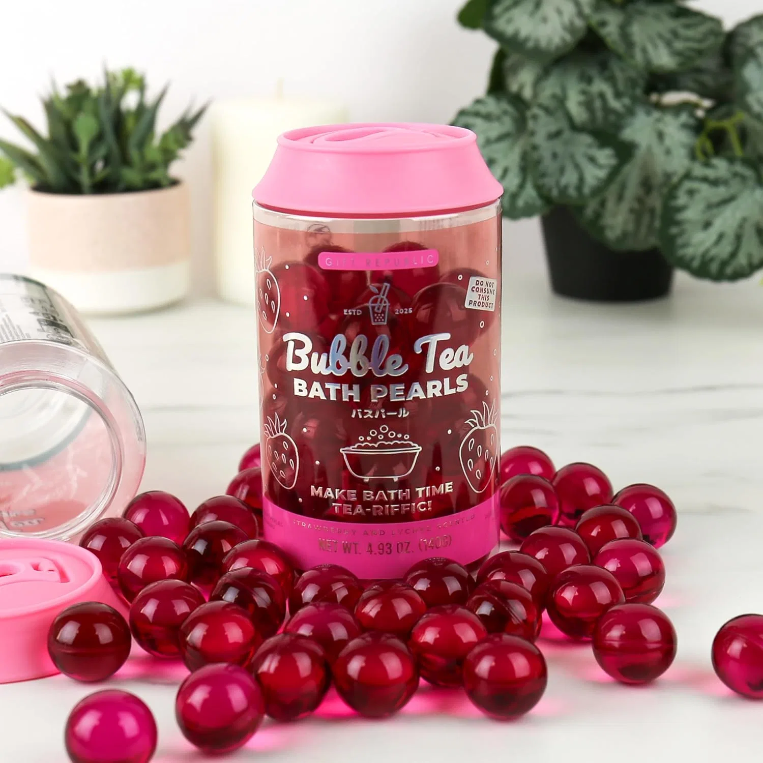 Жемчужины для ванны Bubble Tea с ароматом клубники и личи, 140 г Gift Republic