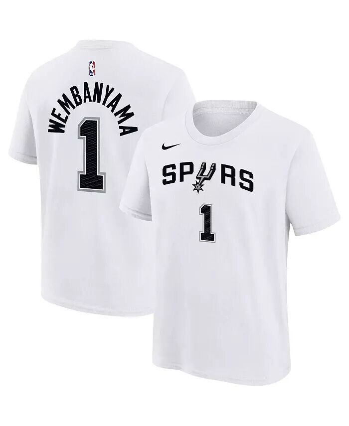 

Белая футболка Big Boys Victor Wembanyama San Antonio Spurs с именем и номером Ассоциации Nike, белый