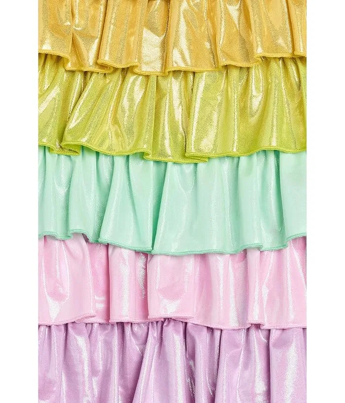 Платье с ярусами Rainbow Tiered Shimmer Dress Lola and The Boys, Multi — фото 3