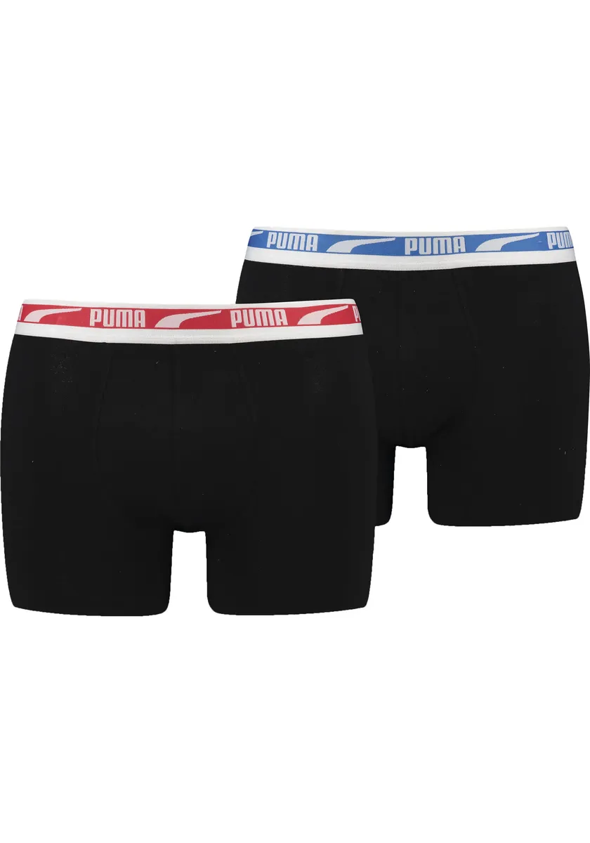 

Боксеры PUMA "MEN MULTI LOGO BOXER 2P" (2 шт. в упаковке), с эластичным тканым поясом, черный