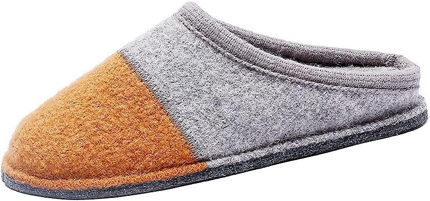 

Мужские домашние тапочки LE KAPMOZ из вареной шерсти, дышащие, теплые зимние, на молнии, для дома и улицы, женские, двухцветные с закрытым носком, коричневый/серый/светло-серый