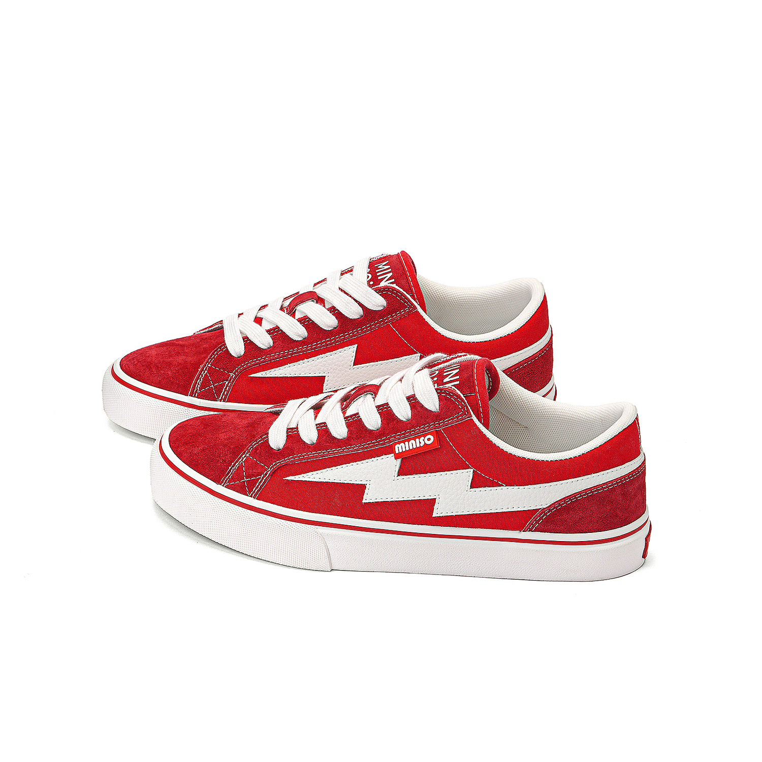 

MINISO Лайтнинг М серия лоу-топ скейтерские кроссовки унисекс белый красный, цвет White Red
