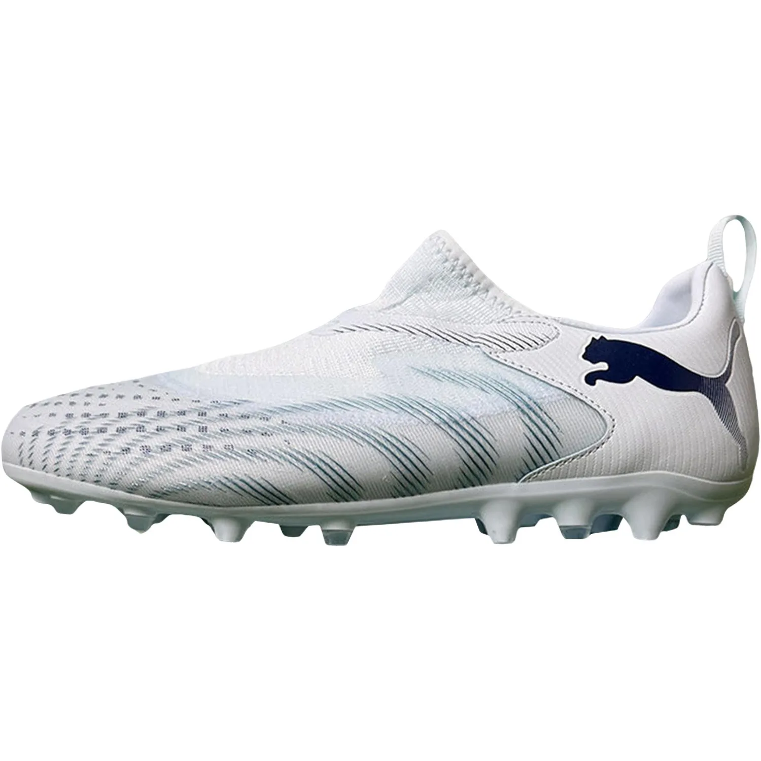 PUMA Футбольные бутсы Future 9 из искусственной кожи, нескользящие, износостойкие, дышащие, светло-голубые и белые, детские
