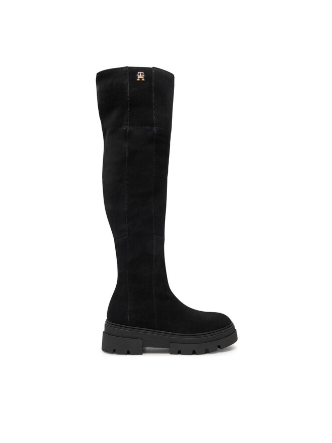 Сапоги Tommy Hilfiger Suede Over-The-Knee Boot FW0FW08159, черный