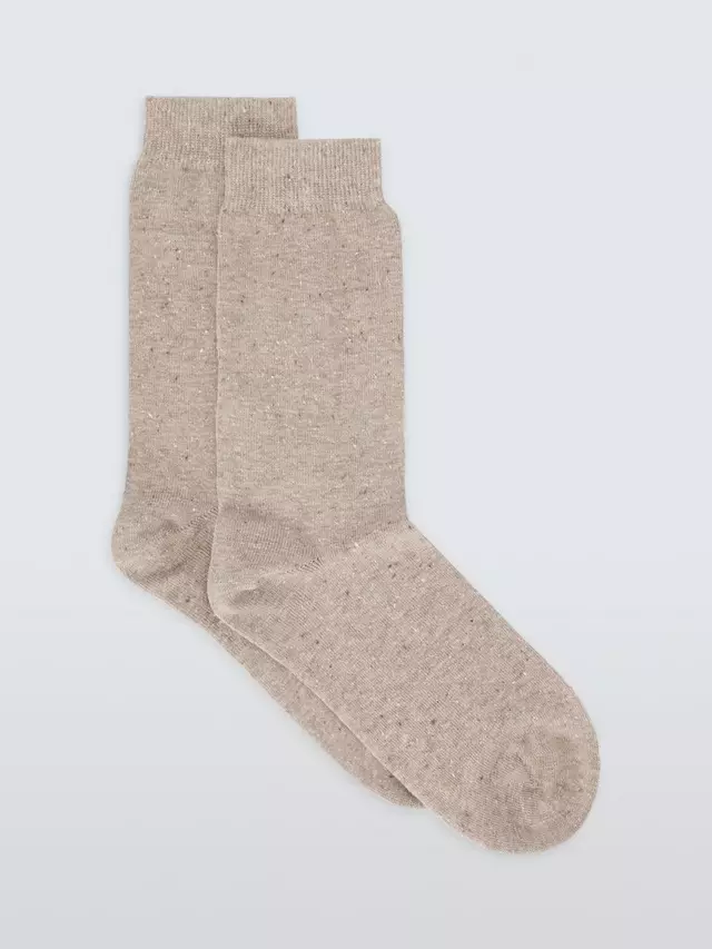 

Носки John Lewis Cotton Silk Blend Ankle, цвет oatmeal