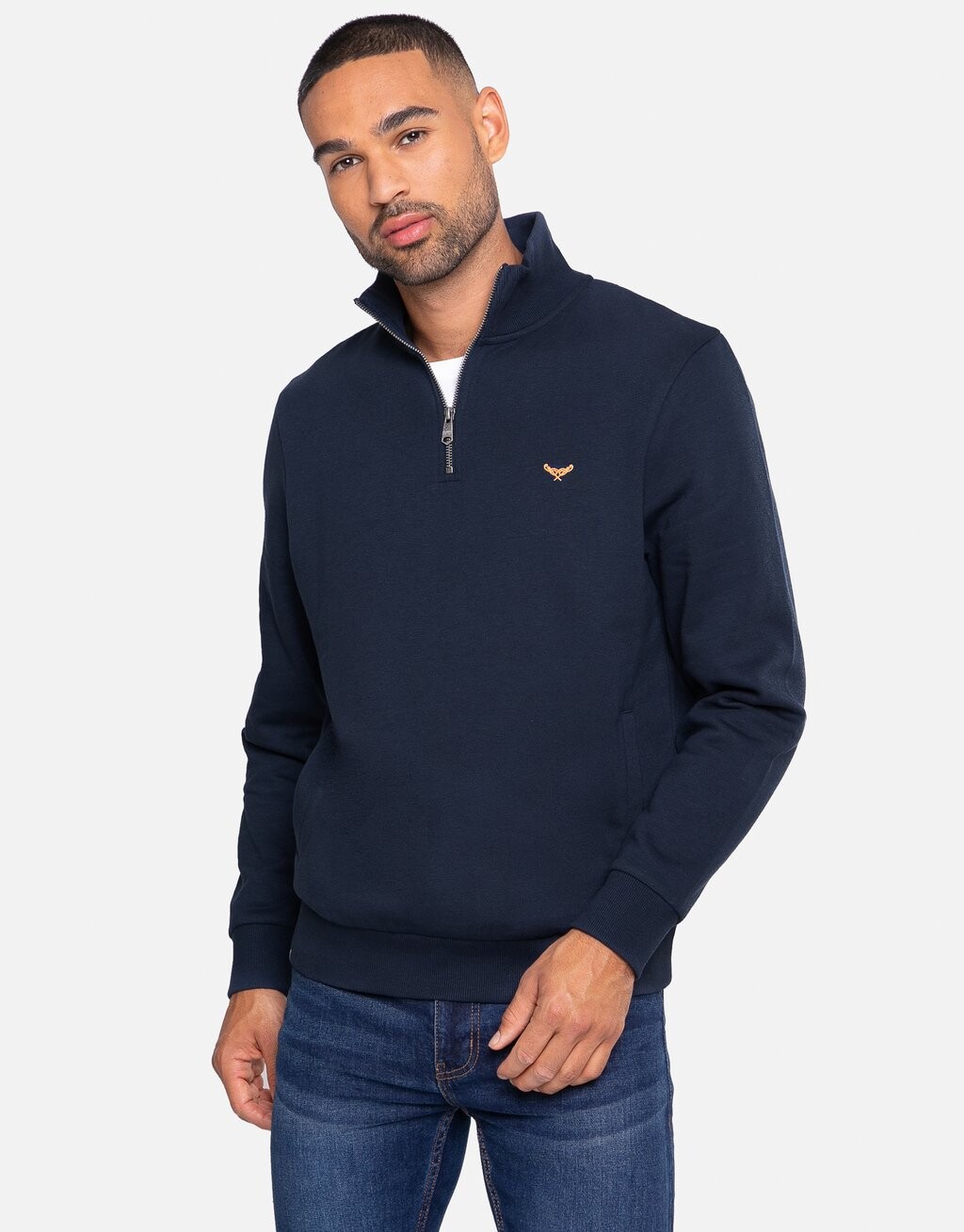 

Толстовка MIT REISSVERSCHLUSS 1/4 ZIP PATRICK Threadbare, сине-серый