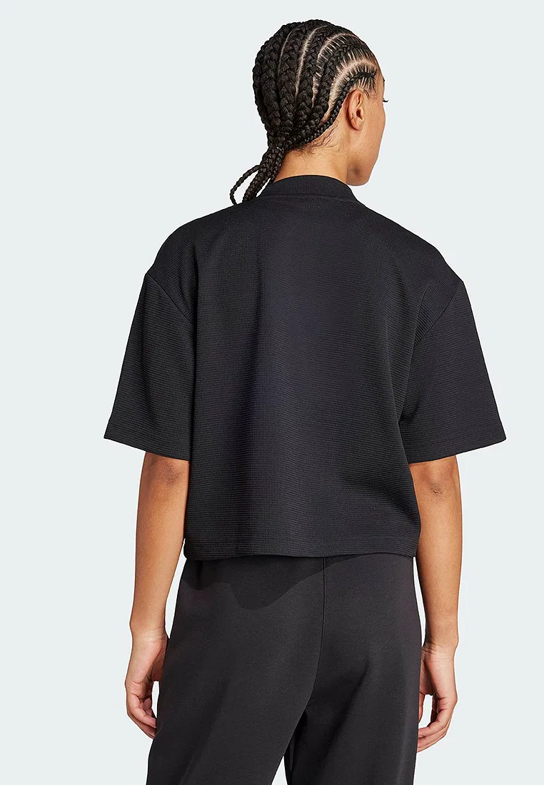Футболка, вафельная ткань, Yoga Motion Adidas, черный — фото 2
