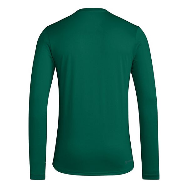 Мужская зеленая майка Miami Hurricanes с длинным рукавом для разминки Adidas — фото 4