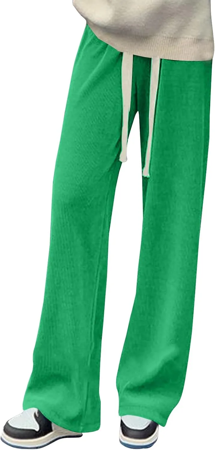 

JOAU Женские эластичные брюки с высокой талией и шнурком