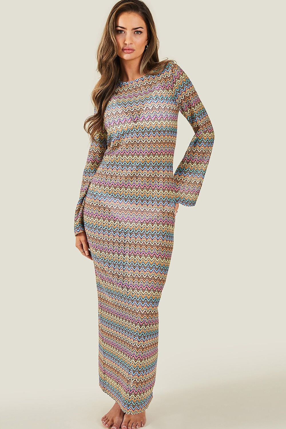 

Платье крючком зигзаг Accessorize, розовый