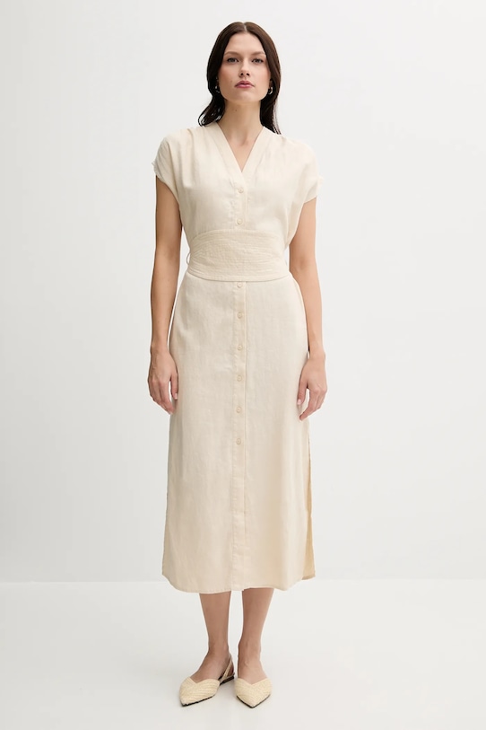 

Льняное платье Pedro Del Hierro, бежевый