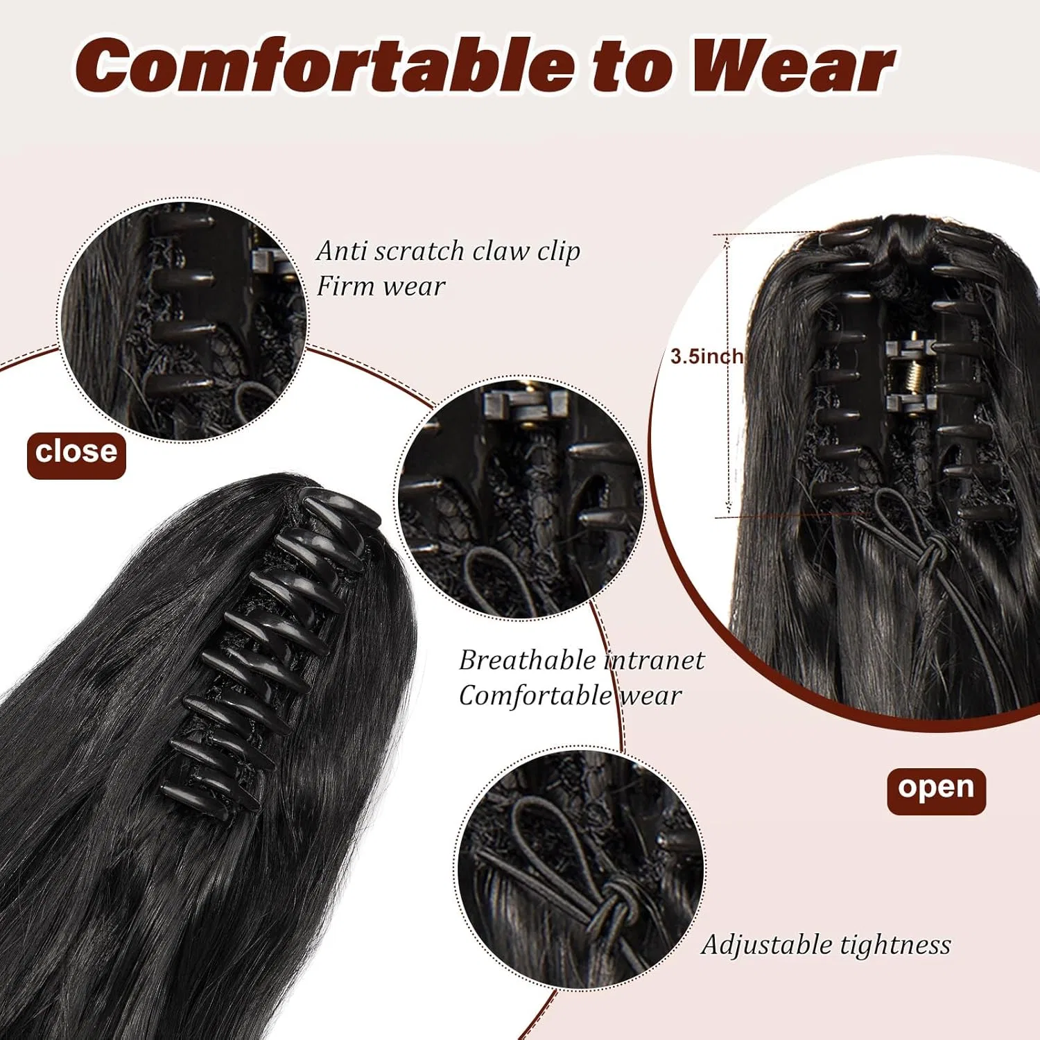 Накладной хвост «Ponytail Hairpiece Braid Extension» с заколкой, 45 см Dcbaboo — фото 2