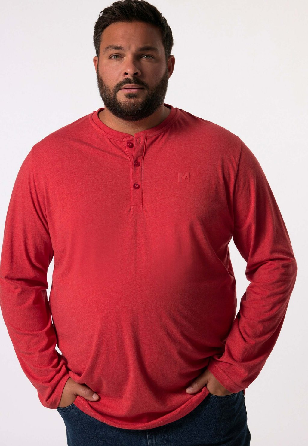 

Топ с длинными рукавами HENLEY Men Plus, красный