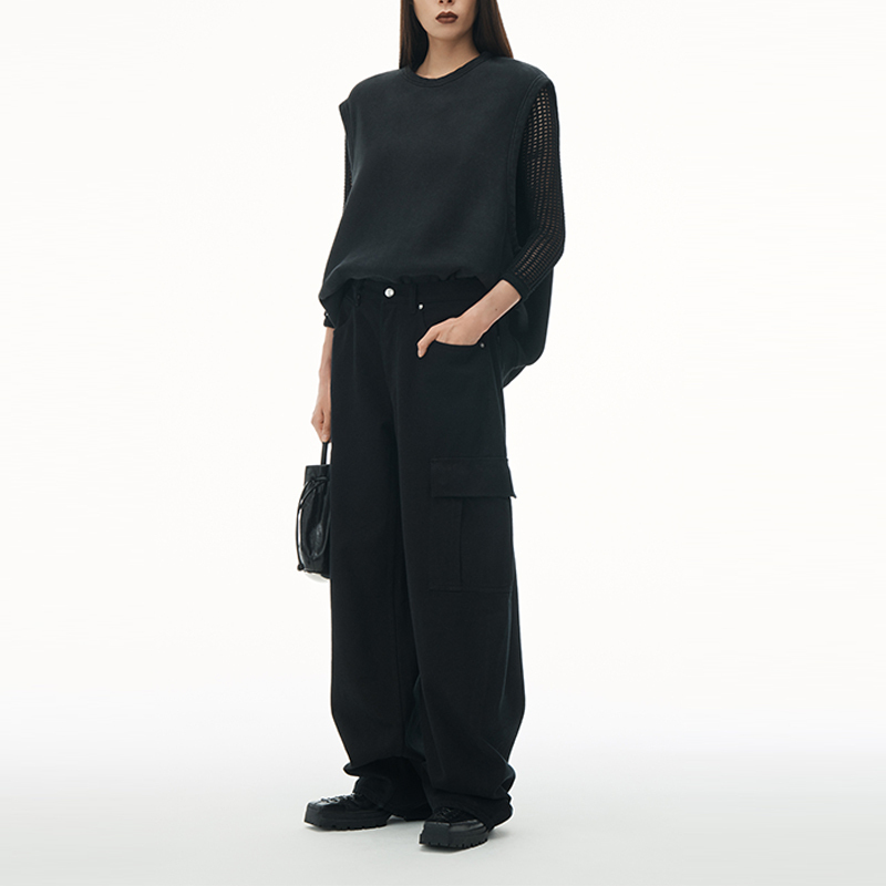 Низкие карго джинсы Alexander Wang, черные — фото 3