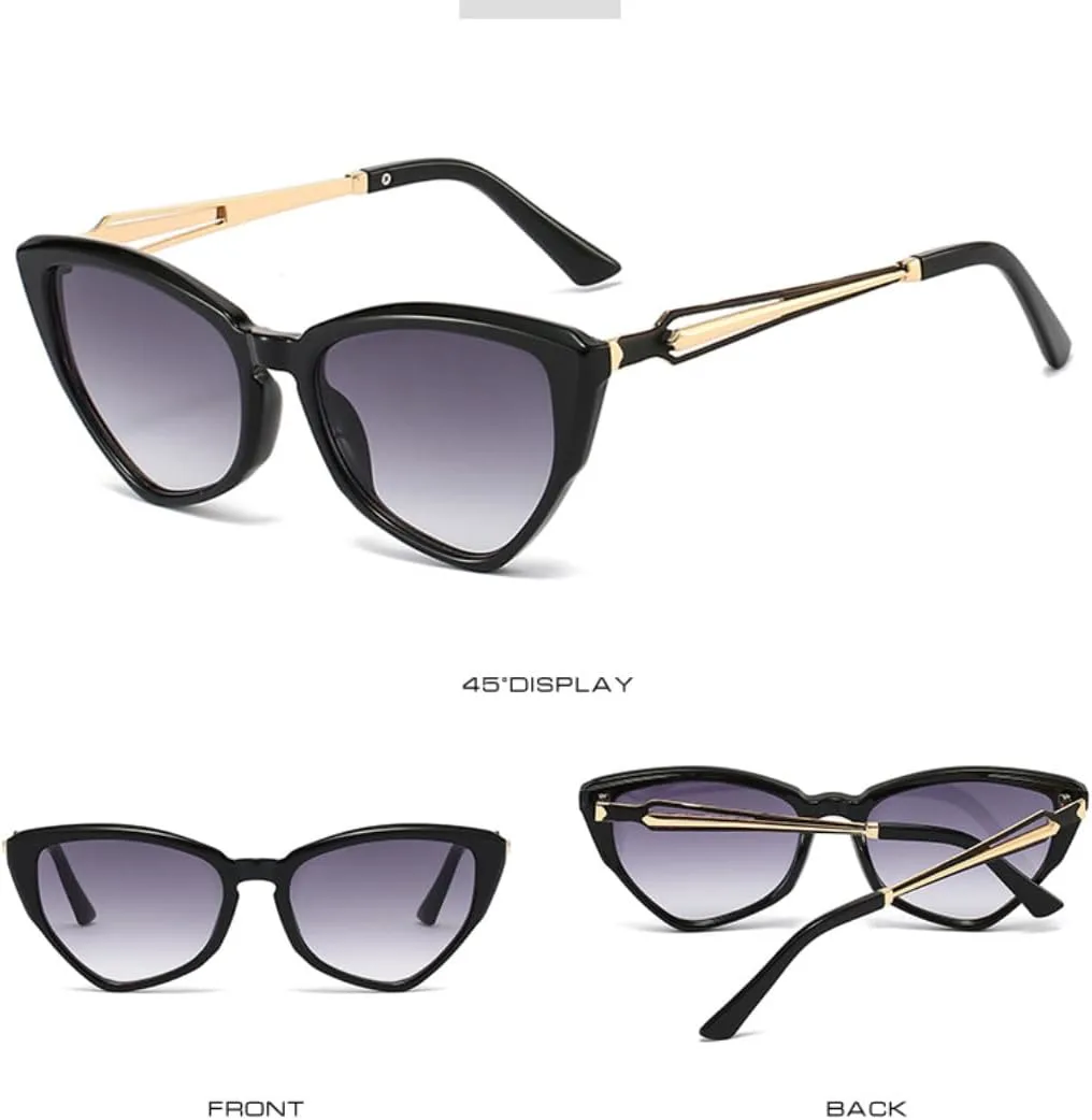 

Ретро-солнцезащитные очки «кошачий глаз» с градиентным переходом для женщин и мужчин, с полой конструкцией, защита от УФ-излучения UV400 TOIPASTN, Hawksbill Purple