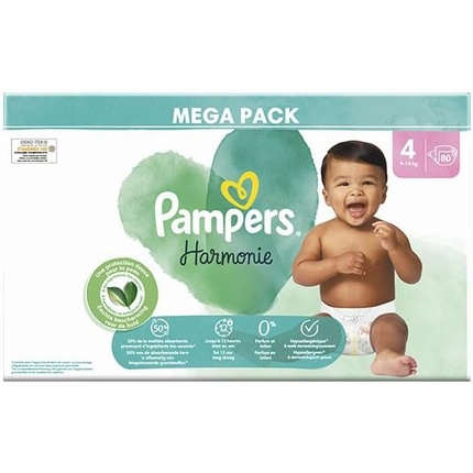 

Подгузники Harmonie размера 4, 80 штук, вес 9–14 кг Pampers