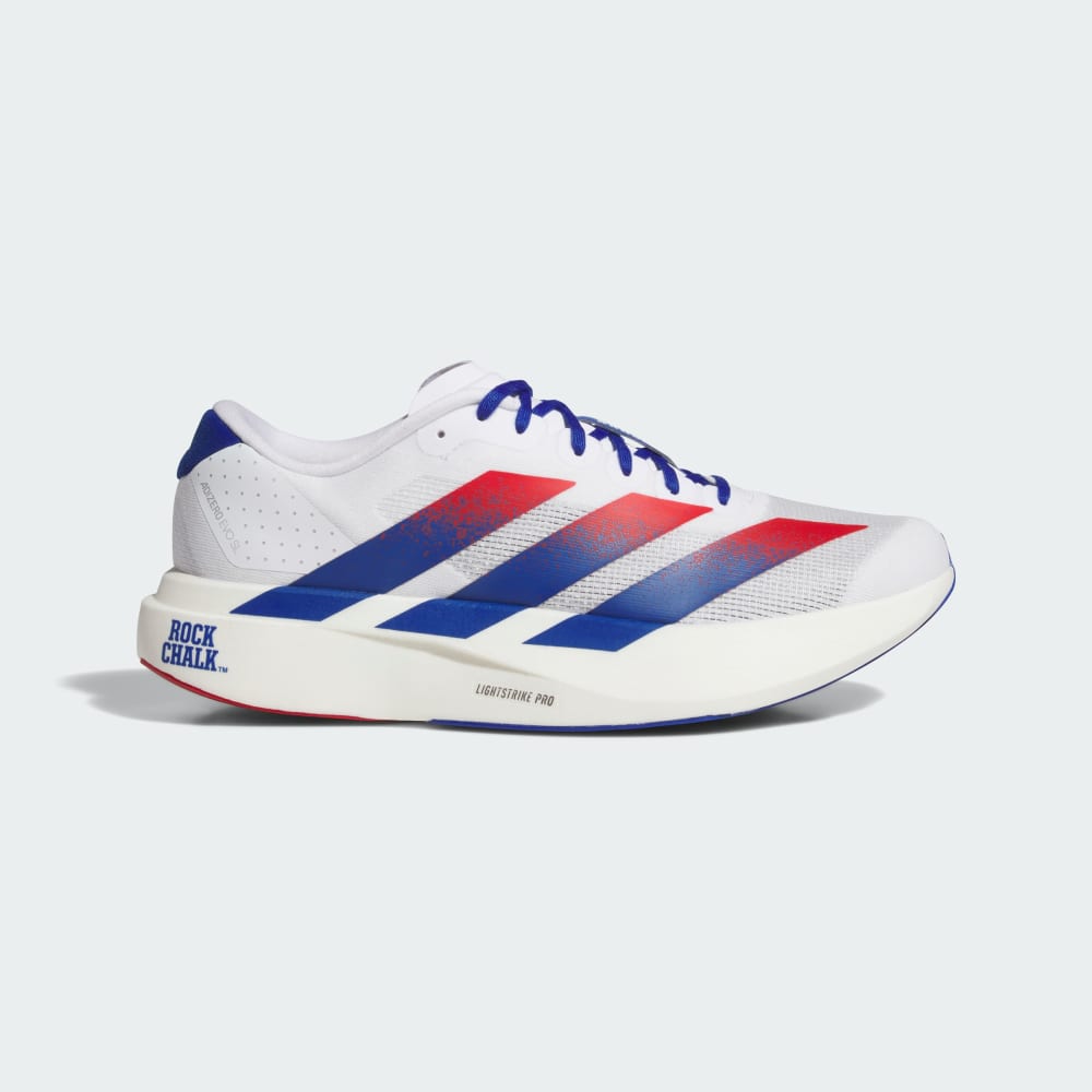 

Кроссовки Adidas Kansas Jayhawks adizero Evo SL, цвет Cloud White/Collegiate Royal/Team Power Red