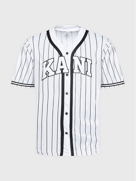 

Футболка свободного кроя Serif Pinstripe Baseball 6033361 Karl Kani, белый