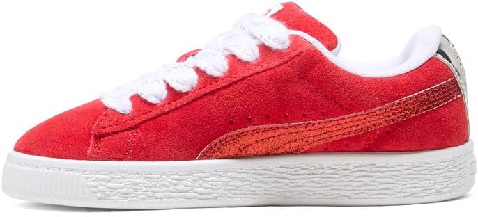 Кроссовки Puma Unisex-Child Suede XL (Little Kid), белый/красный — фото 3