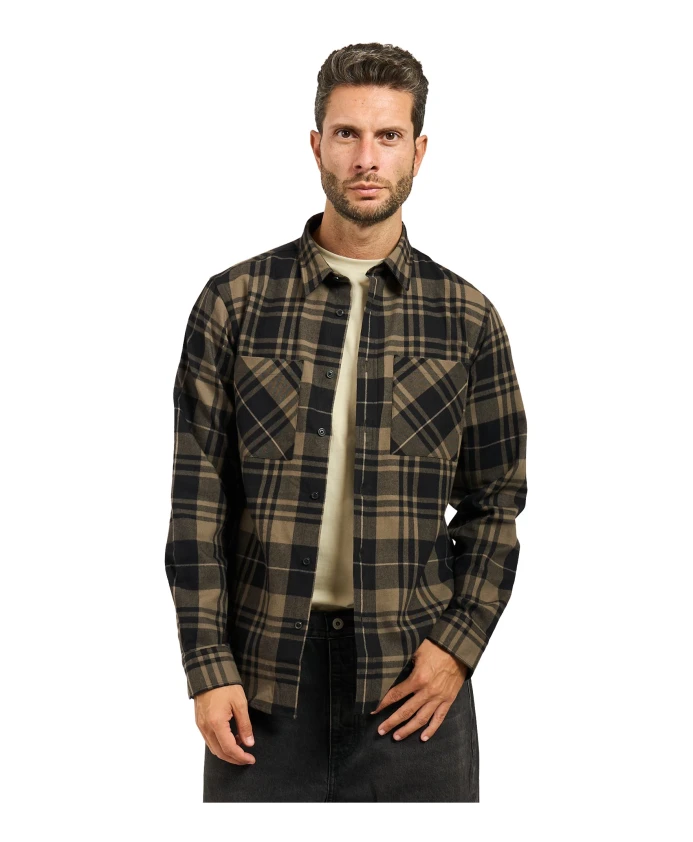 

Клетчатая фланелевая повседневная рубашка серого цвета Hugo, мультиколор