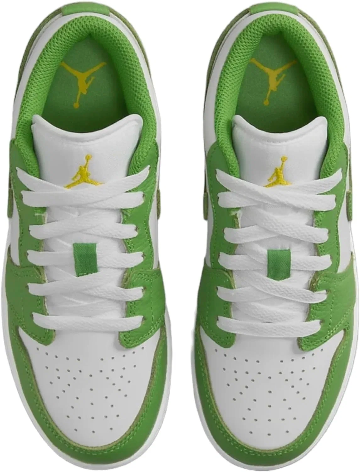 Кроссовки Nike Air Jordan 1 Low для девочек, белый/зеленый — фото 4